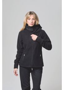 Bench. Damen Fleecejacke "FUNNEL", schwarz, modisch, Gr. 40, unifarben, Fleece, Obermaterial: 100% Polyester, Jacken