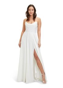 Vera Mont Damen Abendkleid "Vera Mont Abendkleid mit Wasserfallausschnitt", weiß, elegant, Gr. 40, Satin, Obermaterial: 97% Polyester, 3% Elasthan.