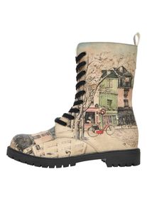 DOGO Damen Schnürboots "Zipsy Bonjour Paris Damen Stiefel / Female", Gr. 36, bunt, Lederimitat, Schuhe, Vegan