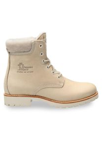 Panama Jack Damen Winterboots "Panama 03 Igloo Trav", Gr. 38, beige, Nubukleder, unifarben, kontrastfarbene Details, modisch, Schuhe, Schnürboots,