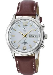 ETT Herren Funkuhr "Gobi", braun, Armbanduhren, Armbanduhr, Herrenuhr, Datum, Solar, Edelstahlarmband