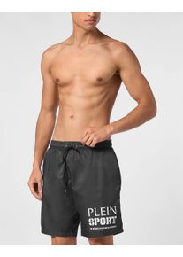 Plein Sport Herren Badehose "Tiger"0201, schwarz, weiß, Gr. L, Obermaterial: 100% Polyester, Badehosen
