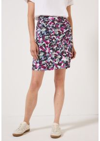 Cecil Damen Minirock, weiß, casual, Gr. XL, bedruckt, Stoff, 95% Viskose, 5% Elasthan, Röcke, Middle Waist
