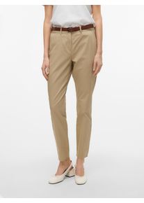 Véro Moda VERO MODA Damen Chinohose "VMFEDERICA MW CHINO PANTS", braun, modisch, Gr. XS, unifarben, Web, Obermaterial: 100% Baumwolle, Hosen