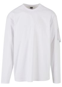Urban Classics Herren Longsleeve "Urban Classics Herren Sleeve Pocket Longsleeve", weiß, klassisch, Gr. S, unifarben, 100% Baumwolle, Shirts