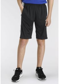 Kinder Shorts "TRAIN ESSENTIALS AEROREADY 3-STREIFEN REGULAR-FIT", schwarz-weiß, sportlich, Gr. 128, adidas Sportswear, clean, Obermaterial: 100%