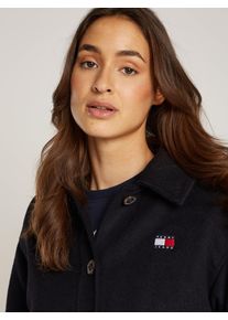 Damen Kurzmantel "TJW WOOL COAT EXT", schwarz, casual, Gr. XL, Tommy Jeans CURVE, unifarben, Web, Obermaterial: 80% Polyester, 20% Wolle. Futter: