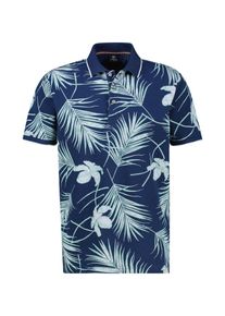 Lerros Herren Poloshirt "Lerros Herren-Poloshirt, floral gemustert in Großen Größen", blau, Gr. 4XL, 100% Baumwolle, Shirts