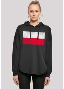 F4NT4STIC Damen Kapuzenpullover "Poland Polen Flagge distressed", schwarz, casual, Gr. L, Obermaterial: 100% Baumwolle, Pullover, Print