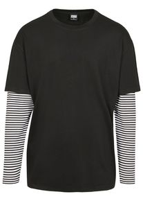 Urban Classics Herren Longsleeve "Urban Classics Herren Oversized Double Layer Striped LS Tee", schwarz, klassisch, Gr. XXL, gestreift, 100%