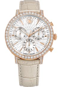 Swarovski Damen Chronograph "MATRIX CHRONO"taupe, Armbanduhren, Quarzuhr, Armbanduhr, Damenuhr, Swiss Made, Lederarmband, analog