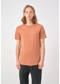 Cleptomanicx Herren T-Shirt "Ligull Regular", braun, casual, Gr. XL, bestickt, 100% Baumwolle, Shirts, mit kleiner Logo-Stickerei