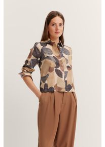 Bugatti Damen Hemdbluse40, beige, casual, Gr. 44, gepunktet, 100% Baumwolle, Blusen, aus Baumwolle