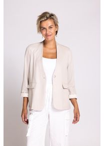 Zhrill Damen Jackenblazer "LINIE", beige, casual, Gr. S, unifarben, Web, Obermaterial: 70% Viskose, 30% Leinen, Blazer, mit 1-Knopf-Verschluss,