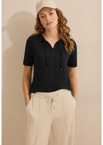 Cecil Damen T-Shirt, schwarz, casual, Gr. XXL, unifarben, Web, 100% Baumwolle, Shirts, aus reiner Baumwolle