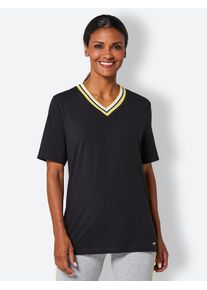 feel good Damen Kurzarmshirt "Shirt", Gr. 36, schwarz, 95% Baumwolle, 5% Elasthan, unifarben, Shirts