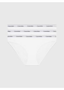 Damen Bikinislip "3 PACK BIKINI (LOW-RISE)", Calvin Klein Underwear, Gr. XL, weiß, Jersey, Obermaterial: 90% Baumwolle, 10% Elasthan, unifarben,