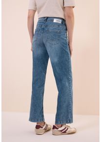 Cecil Damen Loose-fit-Jeans, blau, casual, Gr. 36, unifarben, Jeans, 78% Baumwolle, 20% Polyester, 2% Elasthan, Jeans, High Waist