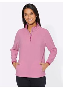 Casual Looks Damen Fleeceshirt "Fleece-Shirt", rosa, Gr. 40, unifarben, 100% Polyester, Shirts
