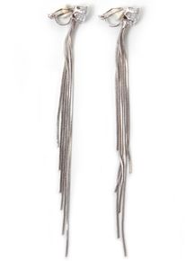 Firetti Damen Paar Ohrclips "mehrreihig, edel, feminin", Metall, weiß, Metall, Ohrringe, mit Glasstein