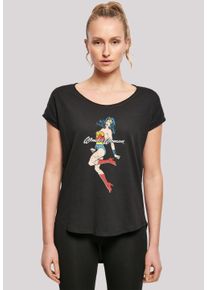 F4NT4STIC Damen T-Shirt "DC Comics Wonder Woman Classic Jump", schwarz, casual, Gr. XS, Obermaterial: 100% Baumwolle, Shirts, Print
