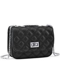 Lascana Damen Umhängetasche "Minibag", schwarz, Lederimitat, unifarben, Taschen, Handtasche, Henkeltasche mit Kettenhenkel, Crossbody Bag VEGAN