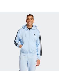 Herren Sweatshirt "M 3S FL FZ HD", blau, sportlich, Gr. XL, adidas Sportswear, Obermaterial: 55% Baumwolle, 36% Polyester, 9% Viskose, Sweatshirts