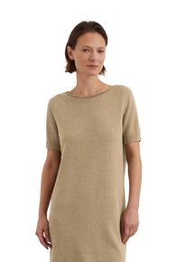Marc O'Polo MARC O'POLO Damen Strickkleid "aus Bio-Baumwolle-Leinen-Mix", beige, casual, Gr. 36, unifarben, Obermaterial: 52% Baumwolle, 48% Leinen; Futter: 100%