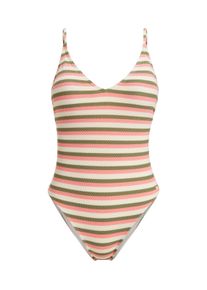 Roxy Damen Badeanzug "Saidia"parchement wave runner stripe, Gr. XL, Recycling-Polyester, Badeanzüge