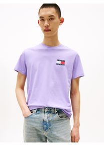 Tommy Jeans Herren T-Shirt "TJM SLIM ESSENTIAL FLAG TEE EXT"ophelia lila, casual, Gr. XXL, Single Jersey, Obermaterial: 100% Baumwolle, Shirts, Mit