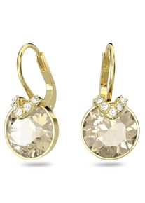 Swarovski Damen Paar Ohrhänger "Bella V Drop-Ohrhänger, Rundschliff, 5662093, 5662114", Metall, gelb, Metall, Ohrringe, mit Swarovski Kristall