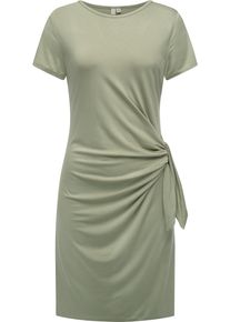 Ragwear Damen Shirtkleid "Knotta", grau, modisch, Gr. XL, Material: 95% Viskose, 5% Elasthan, Kleider, Kurzarm Sommerkleid mit seitlichem Bindeband