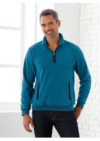CLASSIC Herren Langarmshirt "Fleece-Shirt", blau, Gr. 60, unifarben, 100% Polyester, Shirts