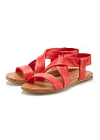 Lascana Damen Sandale "Sommerschuh", Gr. 44, rot, Obermaterial: 100% Rindsleder. Decksohle: 100% Rindsleder. Laufsohle: 100% Synthetik, unifarben,