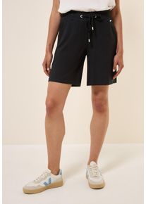 Cecil Damen Shorts, schwarz, casual, Gr. XL, unifarben, Stoff, 95% Viskose, 5% Elasthan, Hosen, High Waist