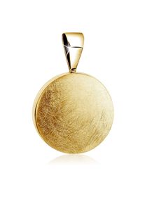 NENALINA Damen Ketten-Anhänger "Kreis Plättchen Rund Trend gebürstet 925 Silber", OneSize, ohne Stein, Silber 925 (Sterlingsilber), gold, Silber 925