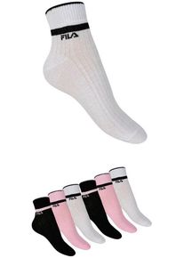 Fila Damen Kurzsocken "WOMAN QUARTER SOCKS", Gr. 35weiß, sweet pink, Baumwollmischung, unifarben, Socken, mit gerippter Knöchelpartie