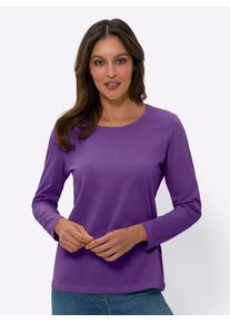 Classic Basics Damen Langarmshirt "Langarm-Shirt", lila, Gr. 54, unifarben, 100% Baumwolle, Shirts