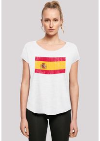 F4NT4STIC Damen T-Shirt "Spain Spanien Flagge distressed", weiß, casual, Gr. XXL, Obermaterial: 100% Baumwolle, Shirts, Print