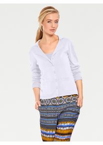 Heine Damen Strickjacke, weiß, Gr. 44, unifarben, 100% Baumwolle, Strickjacken