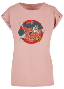 ABSOLUTE CULT Herren T-Shirt "ABSOLUTE CULT Damen Ladies Tom and Jerry - Classic Catch T-Shirt", rosa, casual, Gr. S, bedruckt, 100% Baumwolle, Shirts