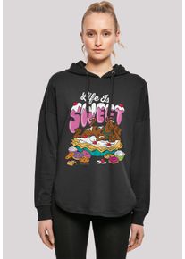 F4NT4STIC Damen Kapuzenpullover "Scooby Doo Life Is Sweet", schwarz, casual, Gr. M, Obermaterial: 100% Baumwolle, Pullover, Print