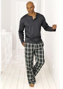 H.I.S. H.I.S Herren Pyjama, Gr. 44, grau, Jersey, Webqualität, Obermaterial: 100% Baumwolle. Unterteil: 100% Baumwolle, kariert, Basic, Homewear-Sets,