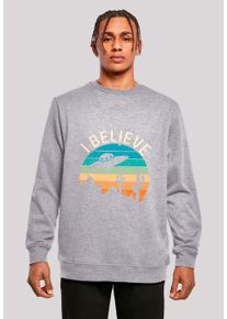 F4NT4STIC Herren Sweatshirt "I Believe UFO Alien Sonnenuntergang", grau, casual, Gr. XS, Obermaterial: 50% Baumwolle, 50% Polyester, Sweatshirts,