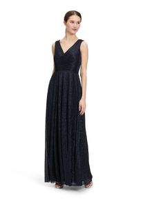 Vera Mont Damen Abendkleid "Vera Mont Abendkleid mit Plissee", blau, festlich, Gr. 48, Chiffon, Obermaterial: 62% Polyester, 38% Polyester