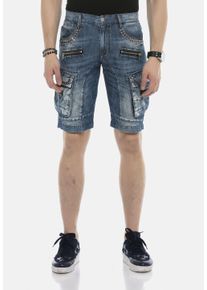 Cipo & Baxx CIPO & BAXX Herren Jeansbermudas "Bermuda & Short", blau, Gr. 29, unifarben, 98% Baumwolle;2% Elasthan, Jeans, aus Baumwollmix