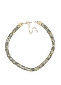 Damen Kette mit Anhänger "WildGlow", gold, Basic, Collezione Alessandro, Glas, Halsketten, Glitzerkette mit Leopardmuster