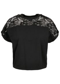 Urban Classics Herren T-Shirt "Urban Classics Damen Ladies Short Oversized Lace Tee", schwarz, klassisch, Gr. XL, unifarben, 95% Baumwolle, 5%