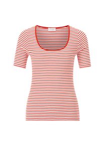 RICHROYAL Damen Kurzarmshirt, rot, casual, Gr. XL, Single Jersey, Obermaterial: 95% Baumwolle, 5% Elasthan, Shirts, Mit tiefem Rundhalsausschnitt