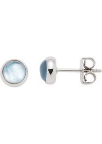 Leonardo Damen Paar Ohrstecker "Ohrringe Bea grey blue, 024358", Edelstahledelstahlfarben, blau, perlmuttfarben, blau, Edelstahl, Ohrringe, mit